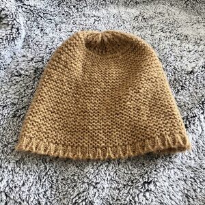 Steve Madden Knit Beanie in Camel Brown